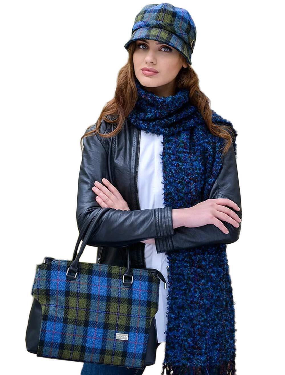 2374 Flapper Hat Blue Moss Tartan